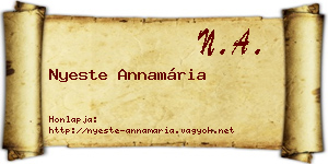 Nyeste Annamária névjegykártya